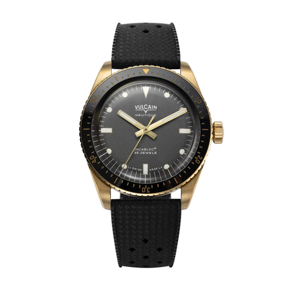 VULCAIN 窩路堅 Skindiver Nautique 潛水員系列200米青銅機械腕錶 38mm 662170A17.BNR200