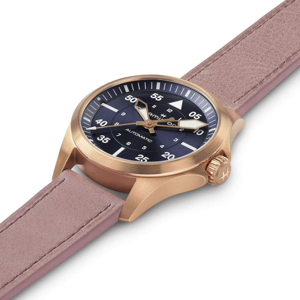 Hamilton 漢米爾頓 Khaki Aviation 卡其航空系列機械飛行錶PVD玫瑰金 36mm H76245840