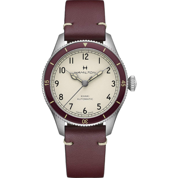 Hamilton 漢米爾頓卡其航空系列飛行員復古自動上鍊腕錶 38mm H76265810