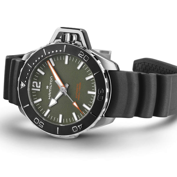 Hamilton 漢米爾頓卡其海軍 Frogman 蛙人300米潛水錶 41mm H77455360