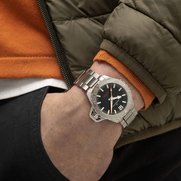 Hamilton 漢米爾頓卡其海軍 Frogman 蛙人300米潛水錶 41mm H77485130