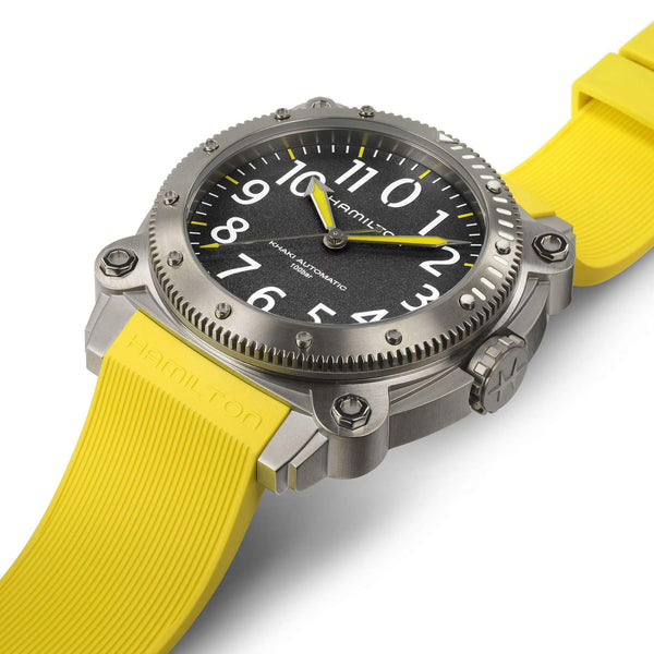 Hamilton 漢米爾頓卡其海軍鈦金屬1000米 BELOWZERO 80小時機械錶 46mm H78535380
