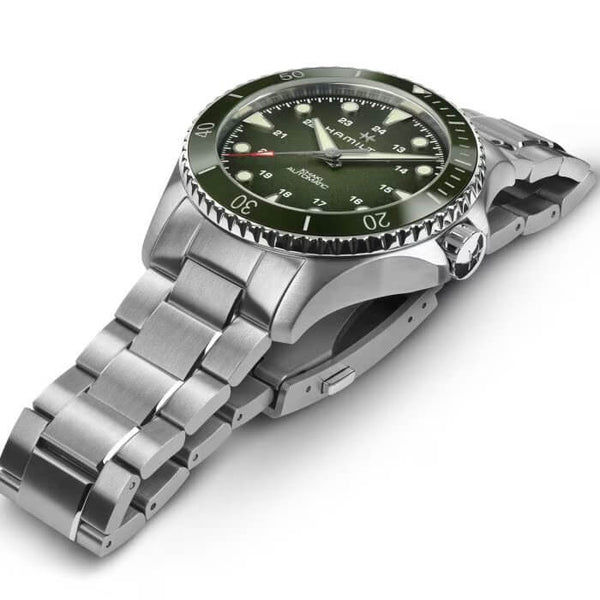Hamilton 漢米爾頓 Khaki Navy Scuba 漸層綠陶瓷圈潛水錶 43mm H82525160