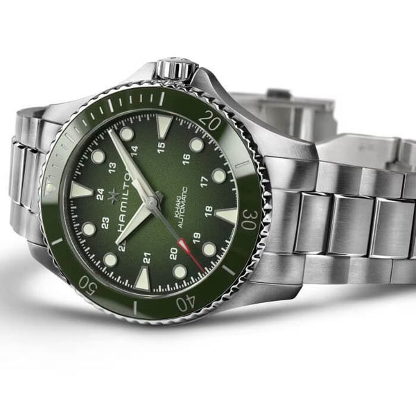 Hamilton 漢米爾頓 Khaki Navy Scuba 漸層綠陶瓷圈潛水錶 43mm H82525160