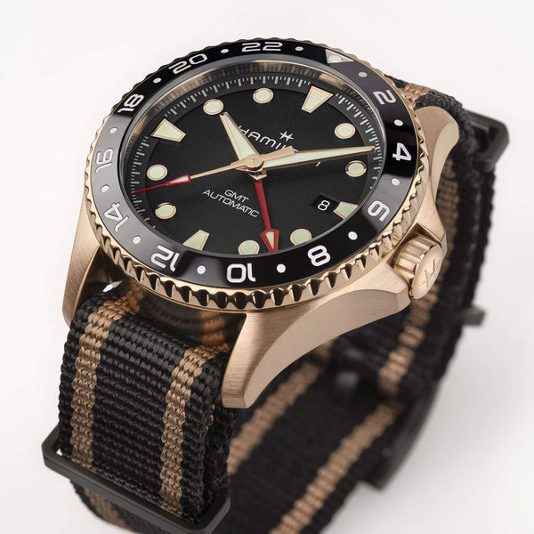 Hamilton 漢米爾頓 Khaki Navy 卡其海軍系列 Scuba GMT兩地時區自動上鍊青銅腕錶 43mm H82565930