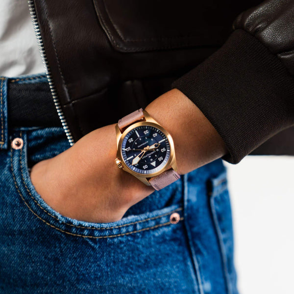 Hamilton 漢米爾頓 Khaki Aviation 卡其航空系列機械飛行錶PVD玫瑰金 36mm H76245840