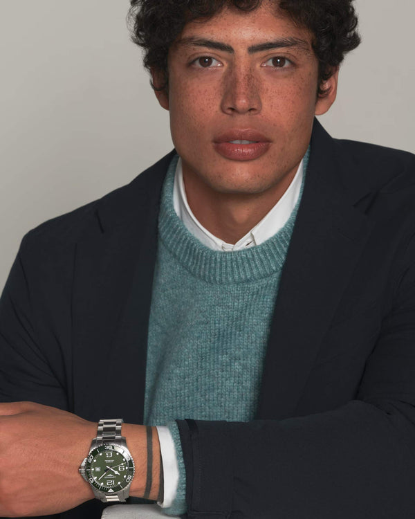 LONGINES 浪琴深海征服者系列浪鬼陶瓷潛水機械錶 43mm L37824066 綠面 - 新萬國鐘錶