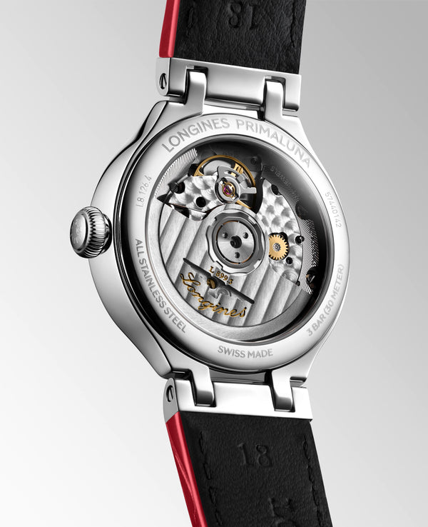 LONGINES 浪琴 PrimaLuna  新月系列珍珠母貝鑽面月相優雅機械女錶 34mm L81264872
