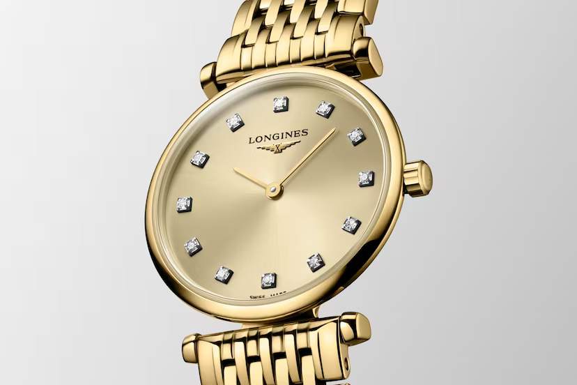 LONGINES 浪琴嘉嵐系列超薄石英黃金色PVD腕錶24mm L42092378