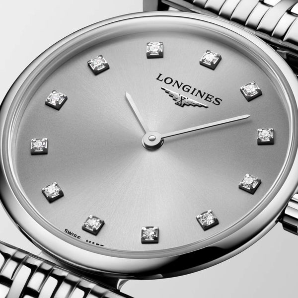 LONGINES 浪琴嘉嵐超薄鑽面石英腕錶 24mm L42094706