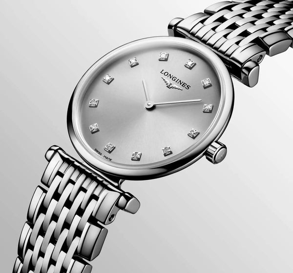 LONGINES 浪琴嘉嵐超薄鑽面石英腕錶 24mm L42094706