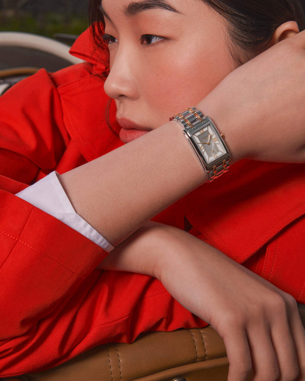 LONGINES 浪琴 DolceVita 多情系列18k玫瑰金不銹鋼雙色優雅石英腕錶  23.30 X 37.00 mm L55125757