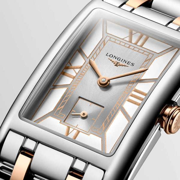 LONGINES 浪琴 DolceVita 多情系列18k玫瑰金不銹鋼雙色優雅石英腕錶  23.30 X 37.00 mm L55125757