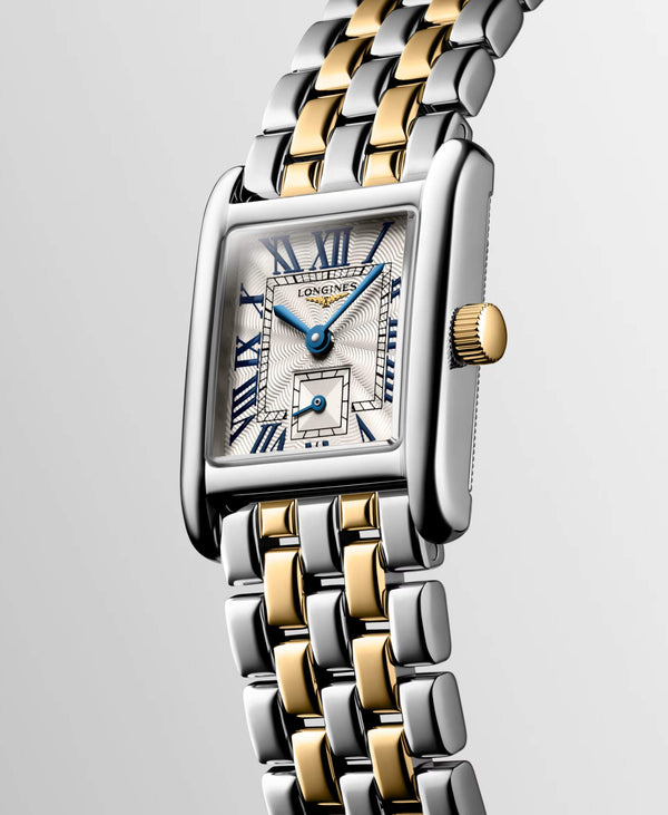 LONGINES 浪琴 Mini DolceVita 迷你多情系列18k黃金不銹鋼雙色優雅石英腕錶 21.50x29.00mm L52005707
