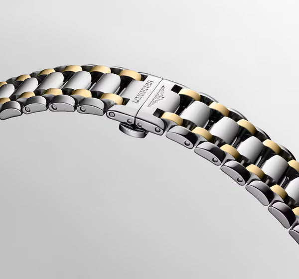 LONGINES 浪琴 PrimaLuna  新月系列羅馬時標月相優雅機械不鏽鋼及18k黃金女錶 34mm L81265797