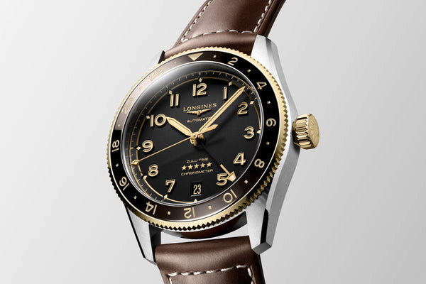 LONGINES 浪琴 Spirit Zulu Time 先行者系列世界時區18k半金腕錶 39mm L38025532