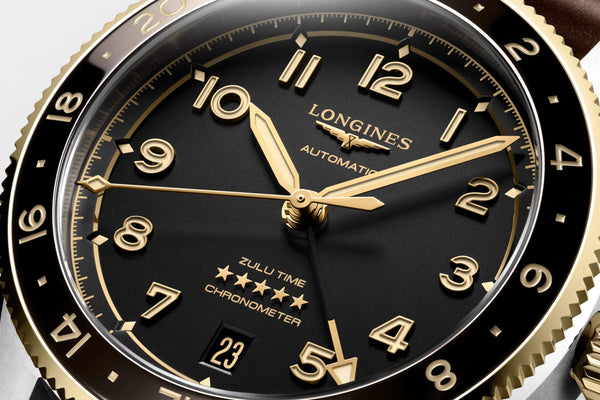 LONGINES 浪琴 Spirit Zulu Time 先行者系列世界時區18k半金腕錶 39mm L38025532