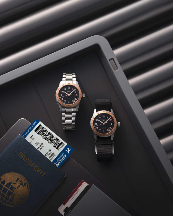 LONGINES 浪琴 Spirit 先行者系列 Zulu Time 1925 世界時區不鏽鋼及18K玫瑰金100周年紀念腕錶 39mm L38035536