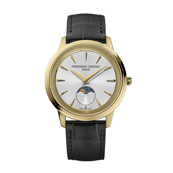 Frederique Constant 康斯登 Classics Moneta Moonphase系列優雅黃金PVD月相石英腕錶 37mm FC-206S3S5
