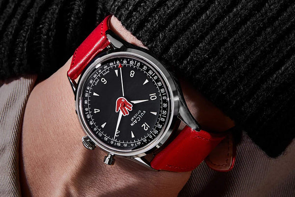 VULCAIN 窩路堅 Salute 紅色 Seconde 鬧鈴手上鍊腕錶 39mm 100168A95.BAN248