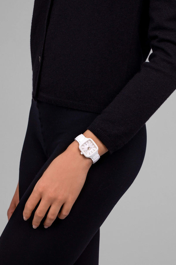 RADO 雷達錶TRUE SQUARE 真我系列方形陶瓷石英腕錶 29.2mm R27072012