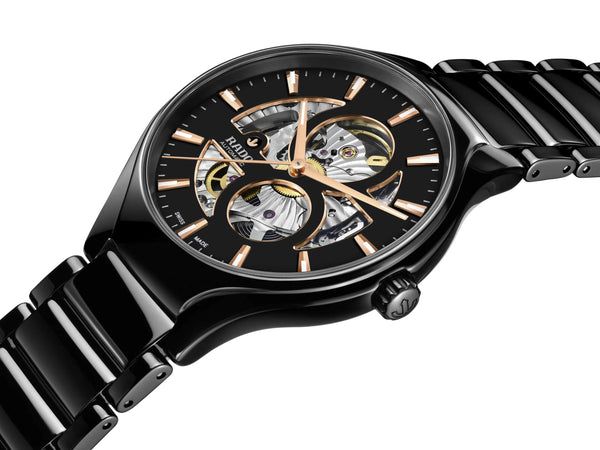 Rado 雷達錶 TRUE 真我系列開芯高科技電漿陶瓷機械鏤空腕錶 40mm R27107172