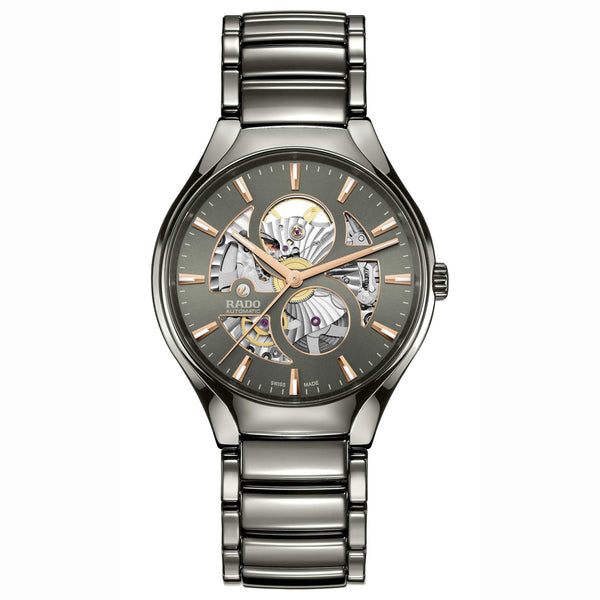 Rado 雷達錶 TRUE 真我系列開芯高科技電漿陶瓷機械鏤空腕錶 40mm R27108112