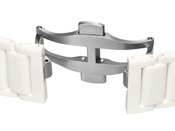 RADO 雷達錶 TRUE Square 真我方形系列白色陶瓷彩寶自動機械腕錶 R27073712