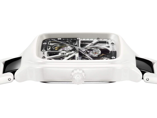 RADO 雷達錶 TRUE Square 真我方形系列白黑雙色陶瓷鑽面自動機械限量版腕錶 R27073752