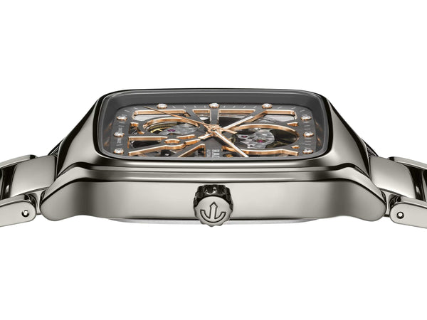 RADO 雷達錶 TRUE Square 真我方形系列開芯電漿高科技陶瓷機械腕錶 R27083712