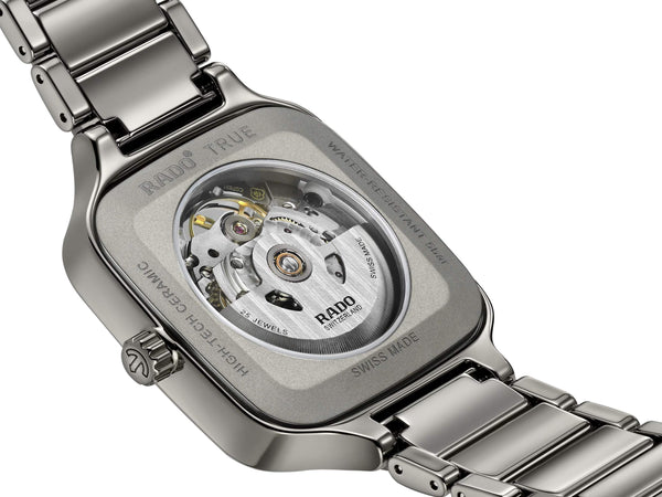 RADO 雷達錶 TRUE Square 真我方形系列開芯電漿高科技陶瓷機械腕錶 R27083712