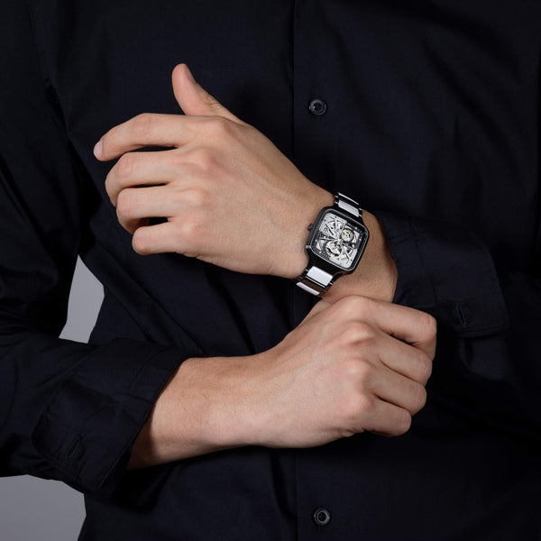 RADO 雷達錶 TRUE Square 真我方形系列黑白雙色陶瓷鑽面自動機械限量版腕錶 R27086752