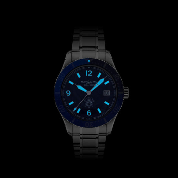 MontBlanc 萬寶龍 Iced Sea 系列300米日期顯示自動潛水腕錶 41mm 129369