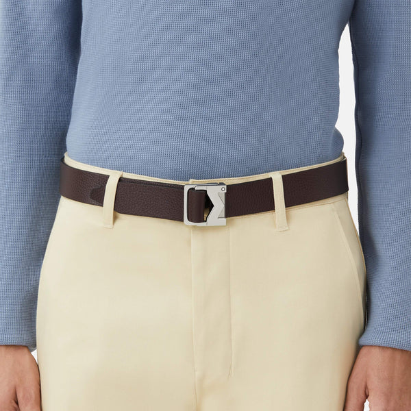 MONTBLANC 萬寶龍 粒面黑檀木色 35 毫米皮帶 MB198642