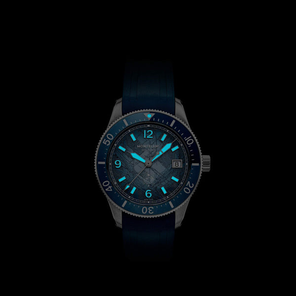 MontBlanc 萬寶龍 Iced Sea 系列日期顯示自動腕錶 0 Oxygen 零氧特別版 38mm MB134023