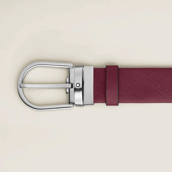 MONTBLANC 萬寶龍 馬蹄形搭扣黑醋栗色 35 毫米皮帶 MB199630