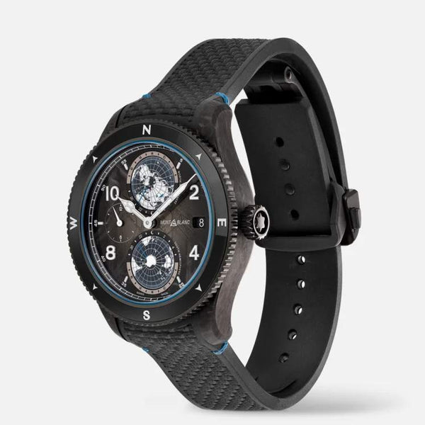 MontBlanc 萬寶龍 1858 GEOSPHERE 世界時區 CARBO₂碳纖維 0 OXYGEN 零氧限量版1969枚 43.5mm 132300