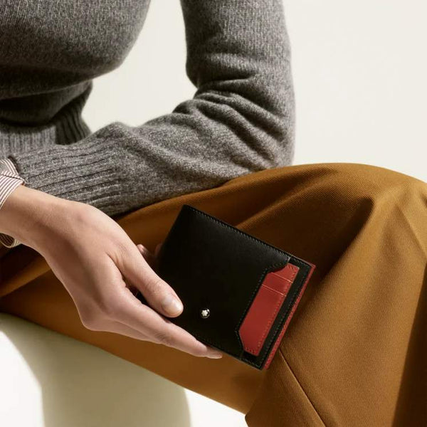 MONTBLANC 萬寶龍 Soft 軟皮系列 6 卡式皮夾,附可拆式名片夾  MB198746