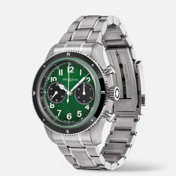 MontBlanc 萬寶龍 1858 系列 0 Oxygen 零氧暗夜綠自動上鍊計時碼錶 42mm 133298