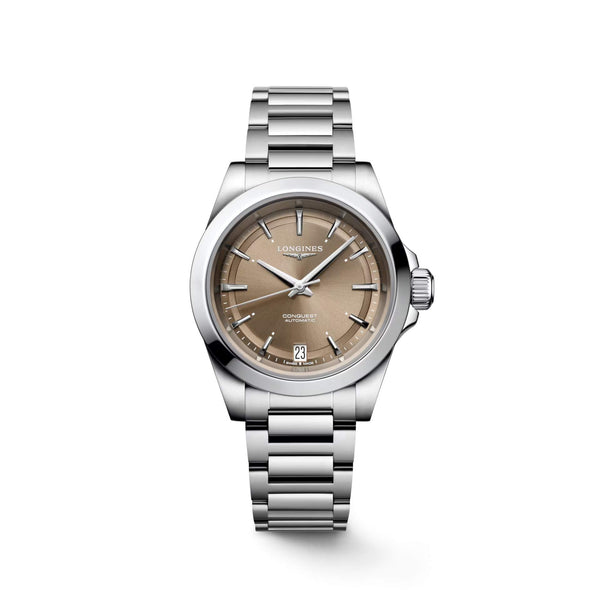 LONGINES 浪琴 Conquest 征服者系列啡啡色優雅時尚運動腕錶 34mm L34304626