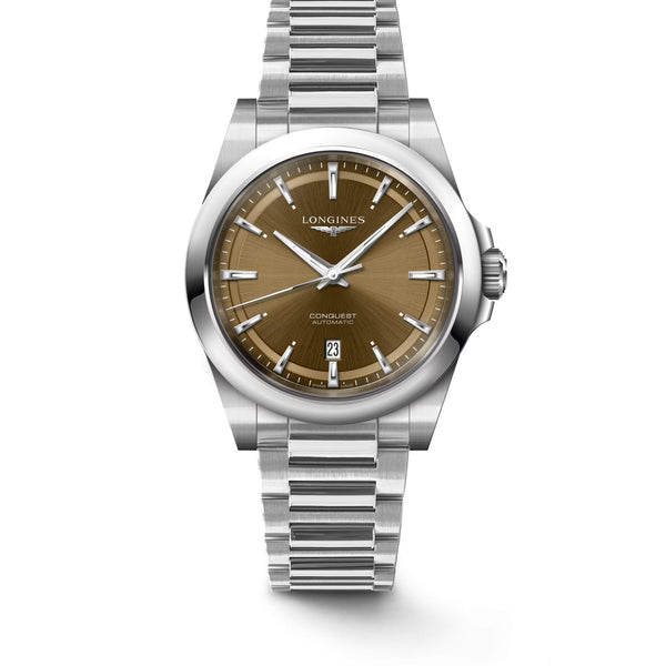 LONGINES 浪琴 Conquest 征服者系列咖啡色優雅時尚運動腕錶 41mm L38304626