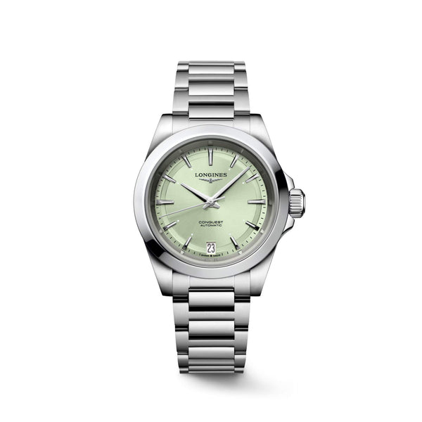 LONGINES 浪琴 Conquest 征服者系列淺綠色優雅時尚運動腕錶 34mm L34304026