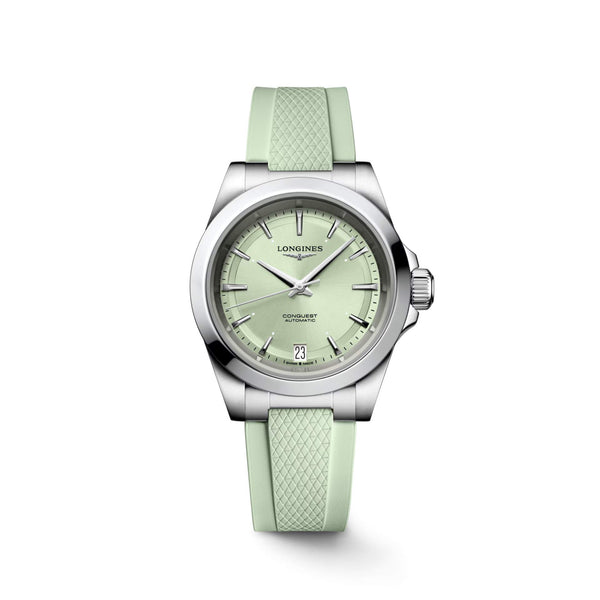 LONGINES 浪琴 Conquest 征服者系列淺綠色優雅時尚運動腕錶 34mm L34304029