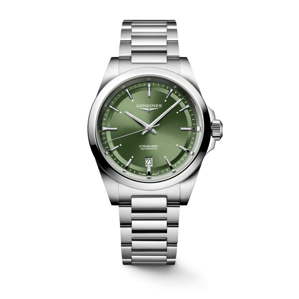 LONGINES 浪琴 Conquest 征服者系列綠色優雅時尚運動腕錶 38mm L37204026