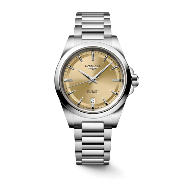 LONGINES 浪琴 Conquest 征服者系列香檳色優雅時尚運動腕錶 38mm L37204626