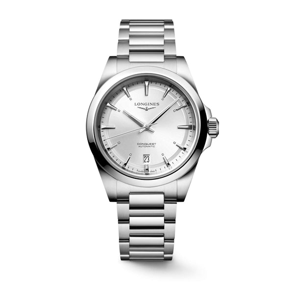LONGINES 浪琴 Conquest 征服者系列銀色優雅時尚運動腕錶 38mm L37204726