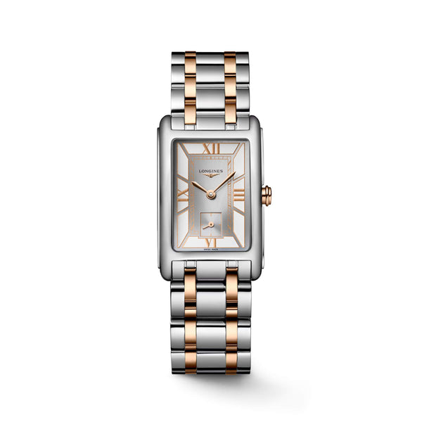 LONGINES 浪琴 DolceVita 多情系列18k玫瑰金不銹鋼雙色優雅石英腕錶 23.30 X 37.00 mm L55125757