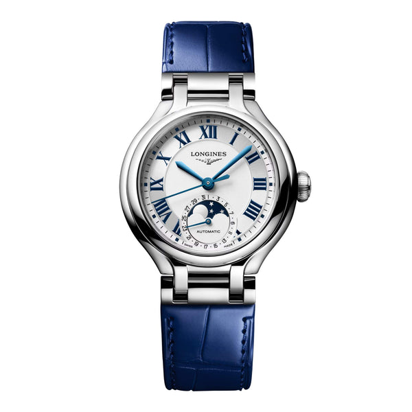 LONGINES 浪琴 PrimaLuna 新月系列羅馬時標月相優雅機械女錶 34mm L81264712