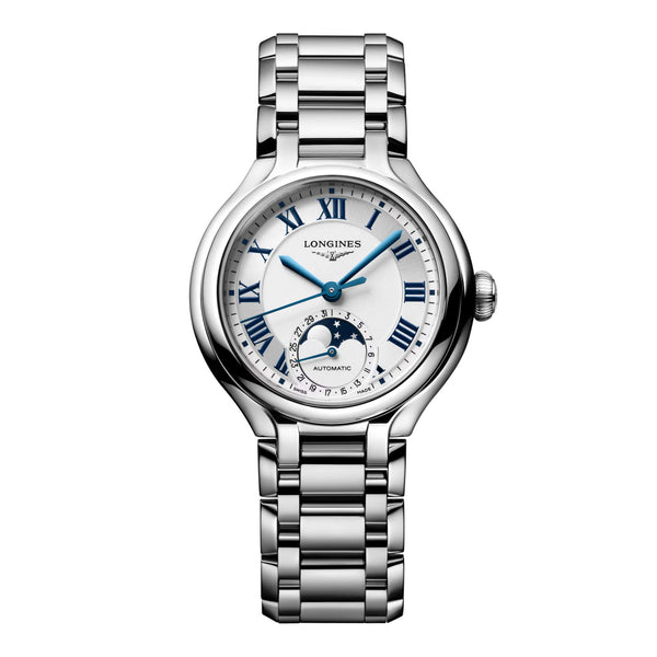LONGINES 浪琴 PrimaLuna 新月系列羅馬時標月相優雅機械女錶 34mm L81264716