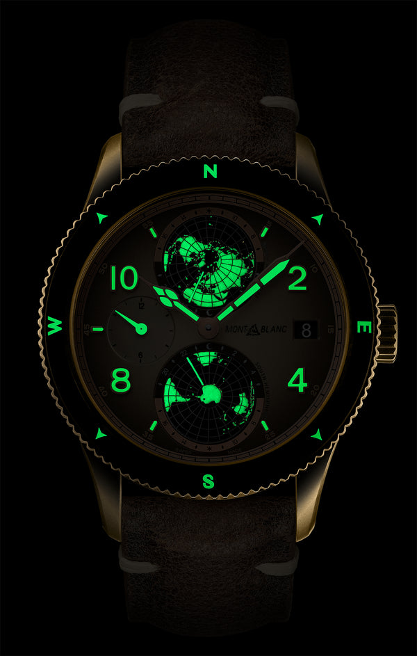 MontBlanc 萬寶龍1858 系列 Geosphere 世界時區限量版青銅腕錶 42mm MB128504